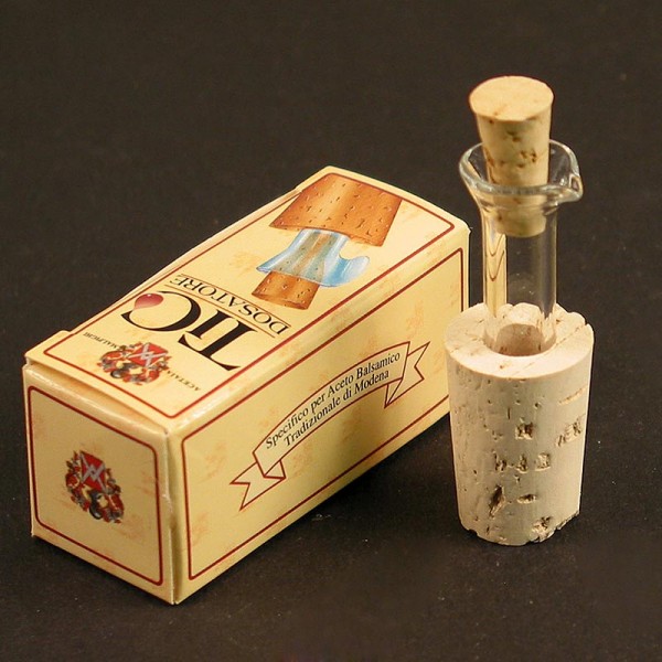 Malpighi - Flaschenausgießer für Aceto Balsamico & Öl (Dropper TIC Korken mit Glasröhrchen)