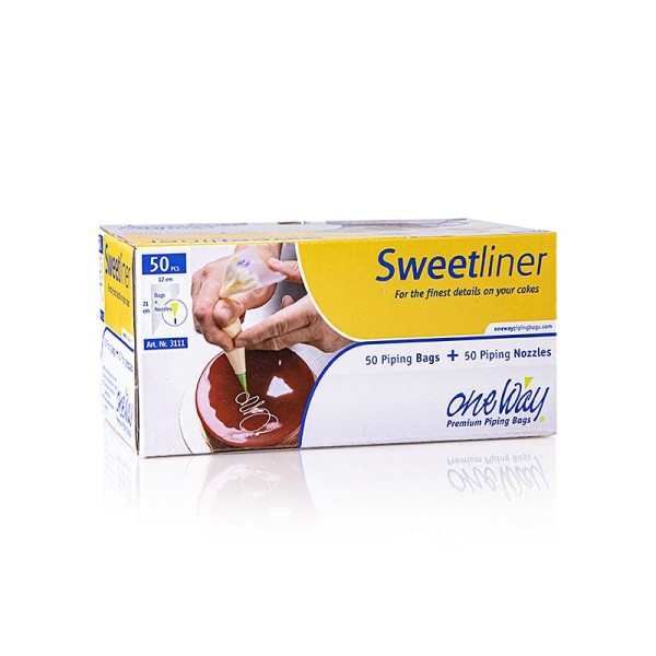 One Way Sweetliner - Spritzbeutel Einweg 22x12cm One Way Sweetliner inkl. Spitzen für Schokolade