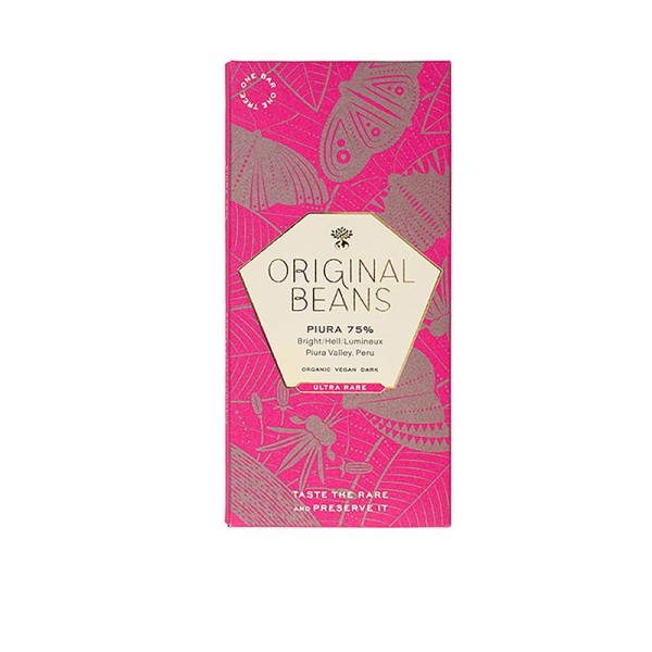 Original Beans - Piura Porcelana Peru 75% Bitter Schokoladentafel Original Beans BIO