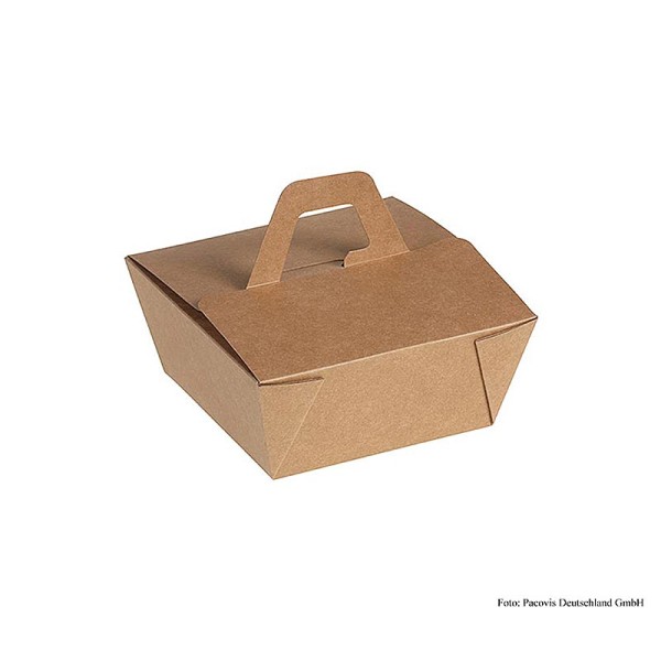 Naturesse - Einweg Naturesse Take Away Box mit Henkel Kraft/PLA 12x12x6.5cm 900ml