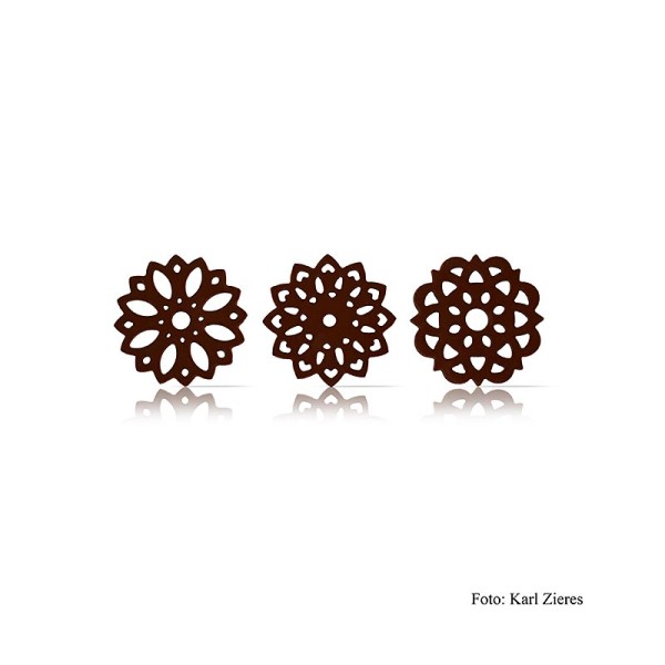 Dobla - Schokoaufleger Flower dark (Blume) dunkel 3 Designs Dobla