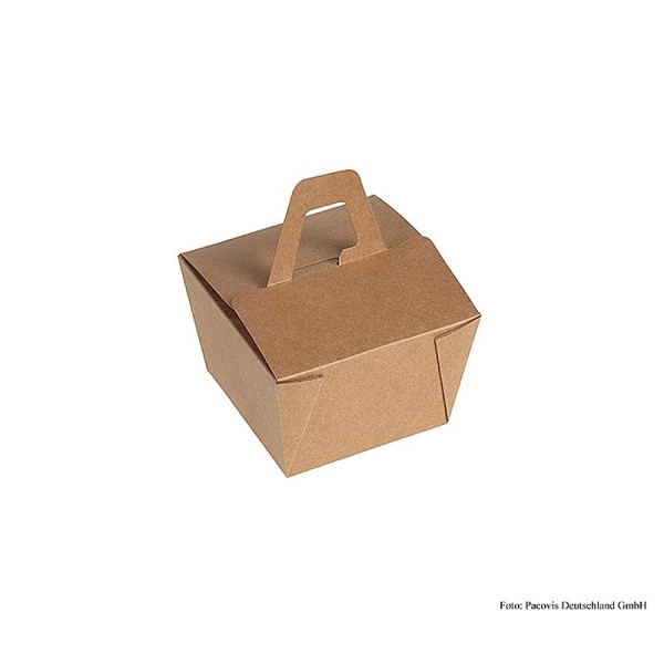 Naturesse - Einweg Naturesse Take Away Box mit Henkel Kraft/PLA 9x9x6.5cm 500ml