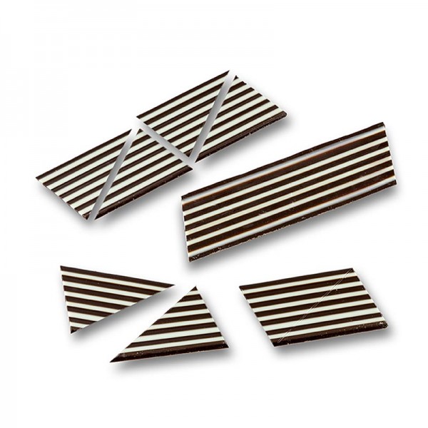 Karl Zieres - Deko-Aufleger Domino Triangle weiße/dunkle Schokolade gestreift