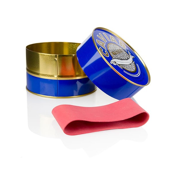 Deli-Vinos Kitchen Accessories - Kaviardose - dunkelblau mit Verschluss-Gummi ø 12cm für 1000g Kaviar