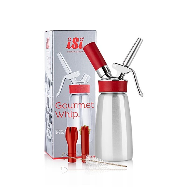 iSi Gourmet Whip - Espuma - Sprayer Gourmet Whip Plus komplett Edelstahl matt 250 ml rot