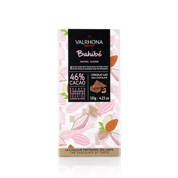 Valrhona - Valrhona Bahibe - Vollmilchschokolade mit Mandeln 46% Kakao