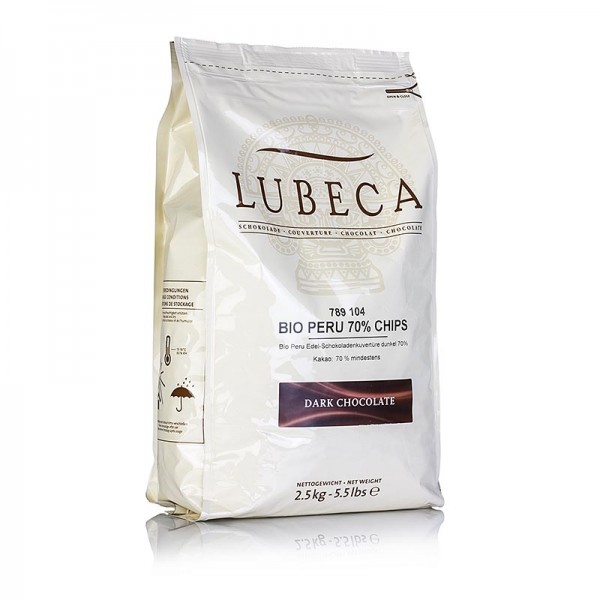 Lubeca - Lubeca Peru Dunkle Schokoladen Couverture 70% Callets BIO