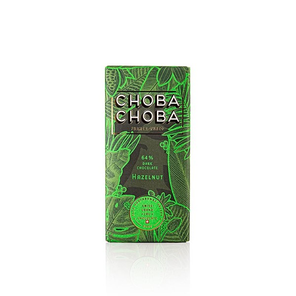 Choba Choba - Dark Chocolate 64% Hazelnut Bitter Schokoladen Tafel Choba Choba BIO