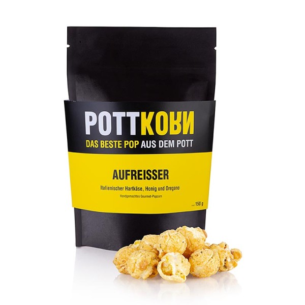 Pottkorn - Pottkorn - Aufreisser Popcorn mit Hartkäse Pfirsich & Thymian